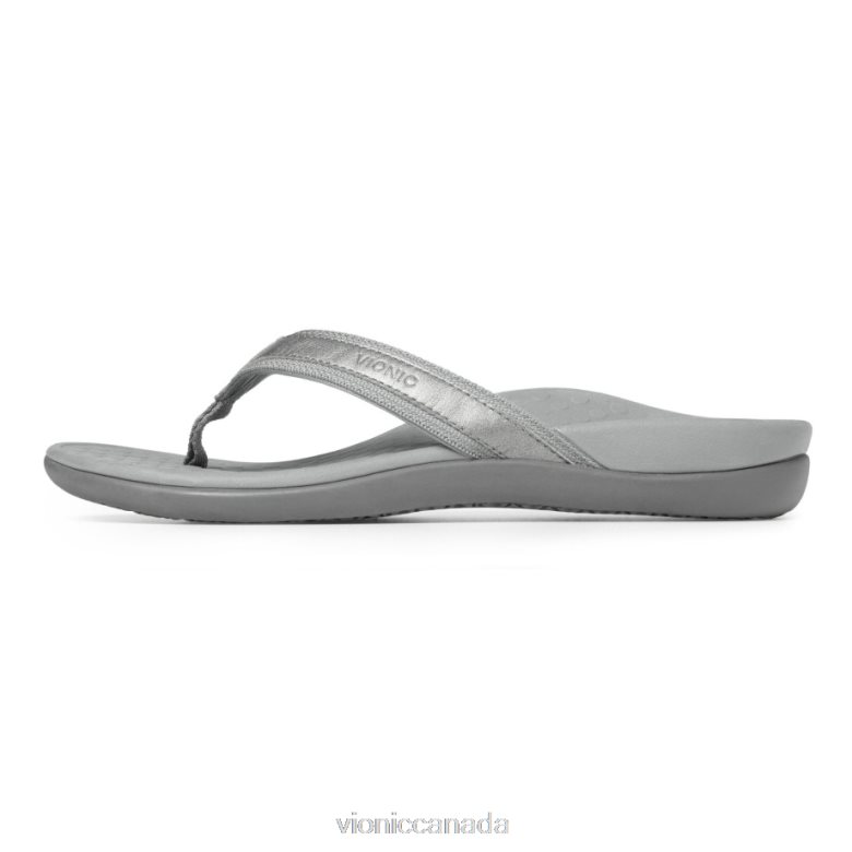 Vionic Tide II Toe Post Sandal 4642661384 Pewter Metallic Vionic canada sale