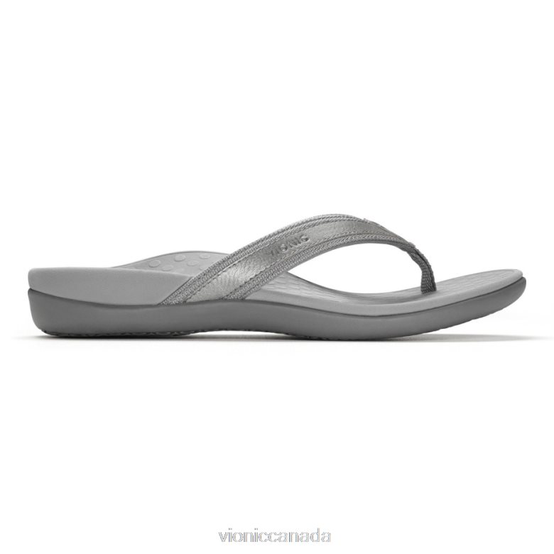 Vionic Tide II Toe Post Sandal 4642661384 Pewter Metallic Vionic canada sale