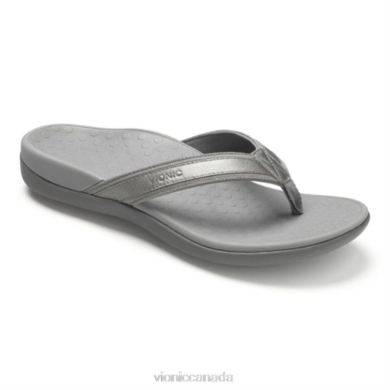 Vionic Tide II Toe Post Sandal 4642661384 Pewter Metallic Vionic canada sale