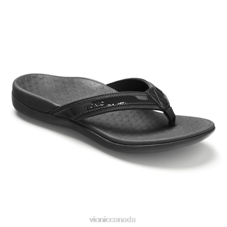 Vionic Tide II Toe Post Sandal 4642661385 Black Vionic canada