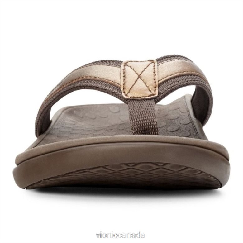 Vionic Tide II Toe Post Sandal 4642661386 Bronze Metallic Vionic boots canada
