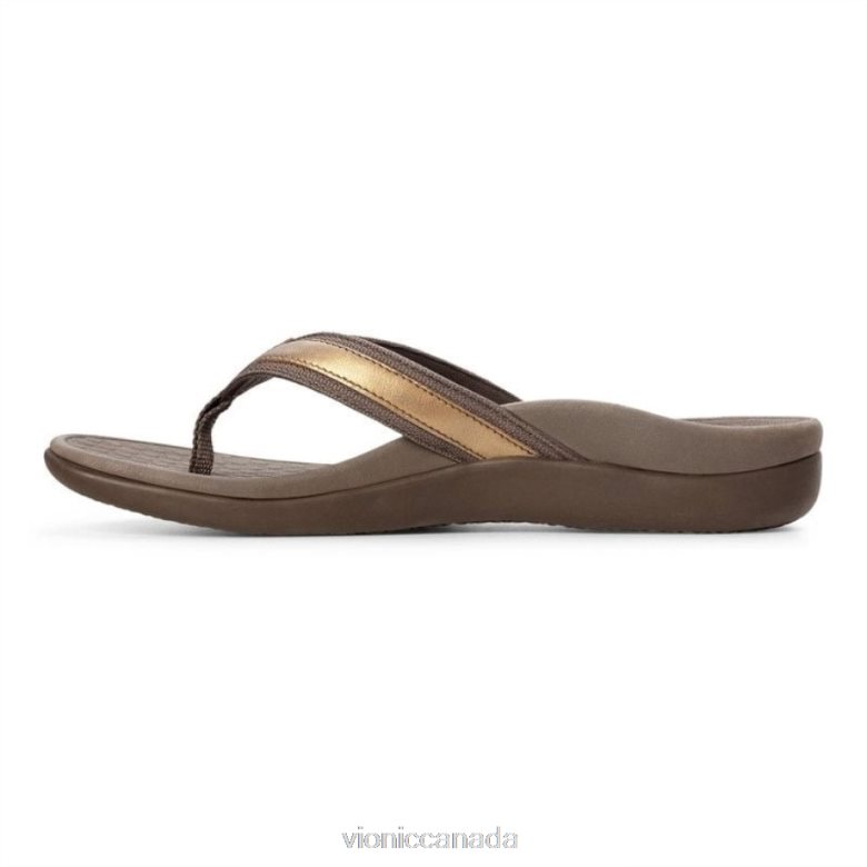 Vionic Tide II Toe Post Sandal 4642661386 Bronze Metallic Vionic boots canada
