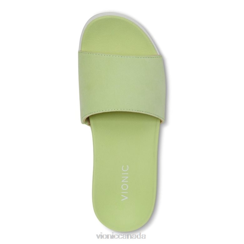 Vionic Val Slide Sandal 4642661410 Pale Lime Vionic boots canada