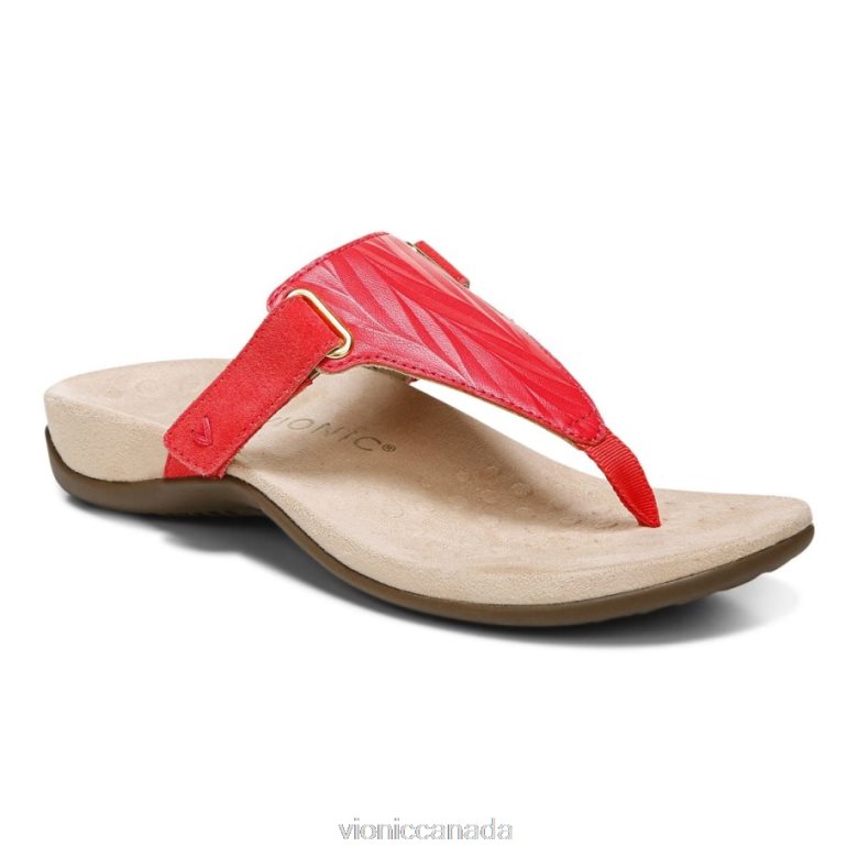 Vionic Wanda T-Strap Sandal 4642661439 Poppy Vionic canada shoes