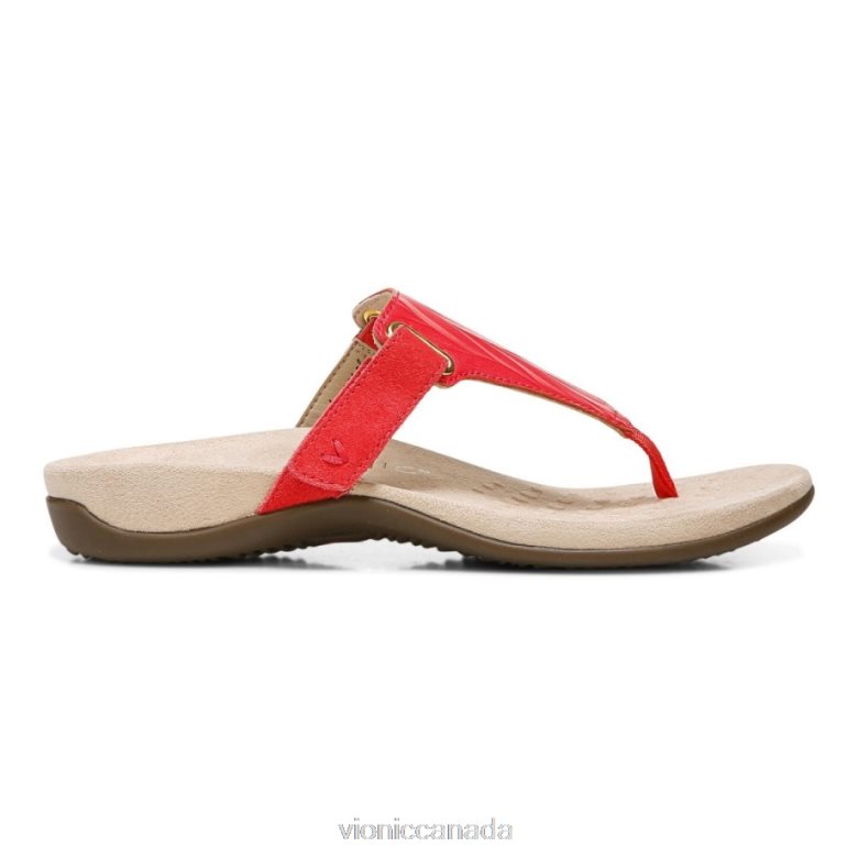 Vionic Wanda T-Strap Sandal 4642661439 Poppy Vionic canada shoes